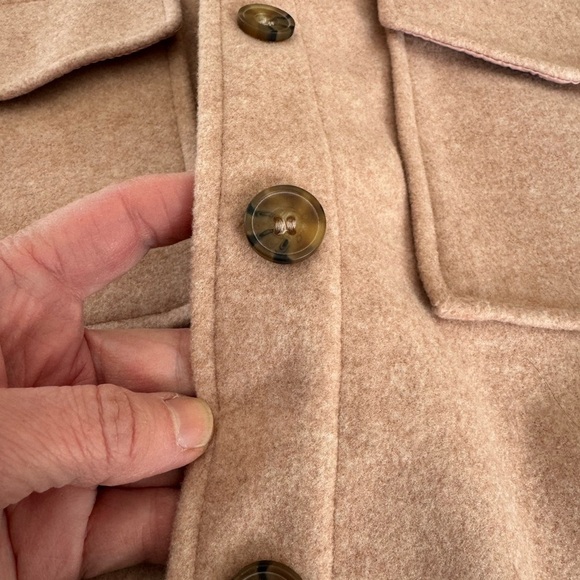 Love Tree Boxy Button Front Cropped Jacket with Collar / Large - Picture 3 of 11